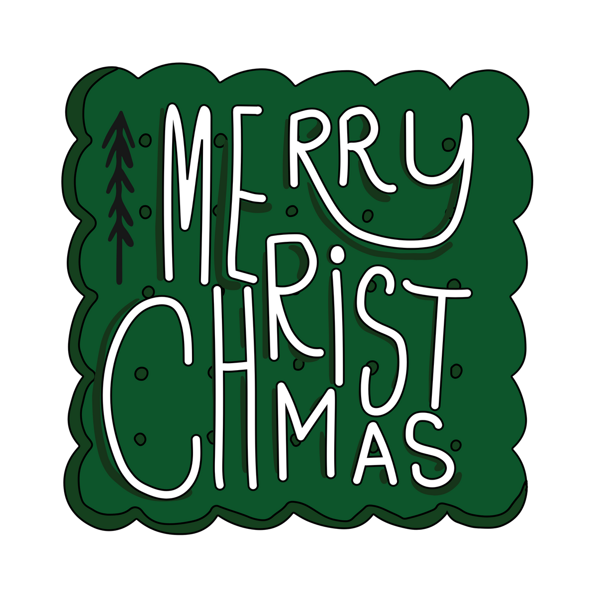 Christmas lettering DTF transfer design XMAS1467-18. Physical transfer only.