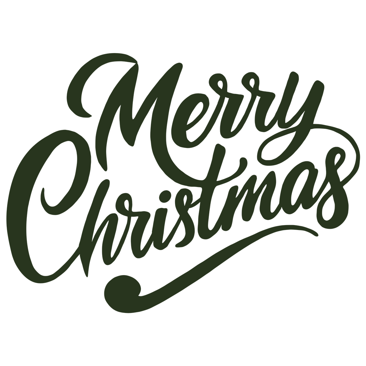 XMAS1467-6 Christmas lettering DTF transfer artwork; physical transfer only; garment not included