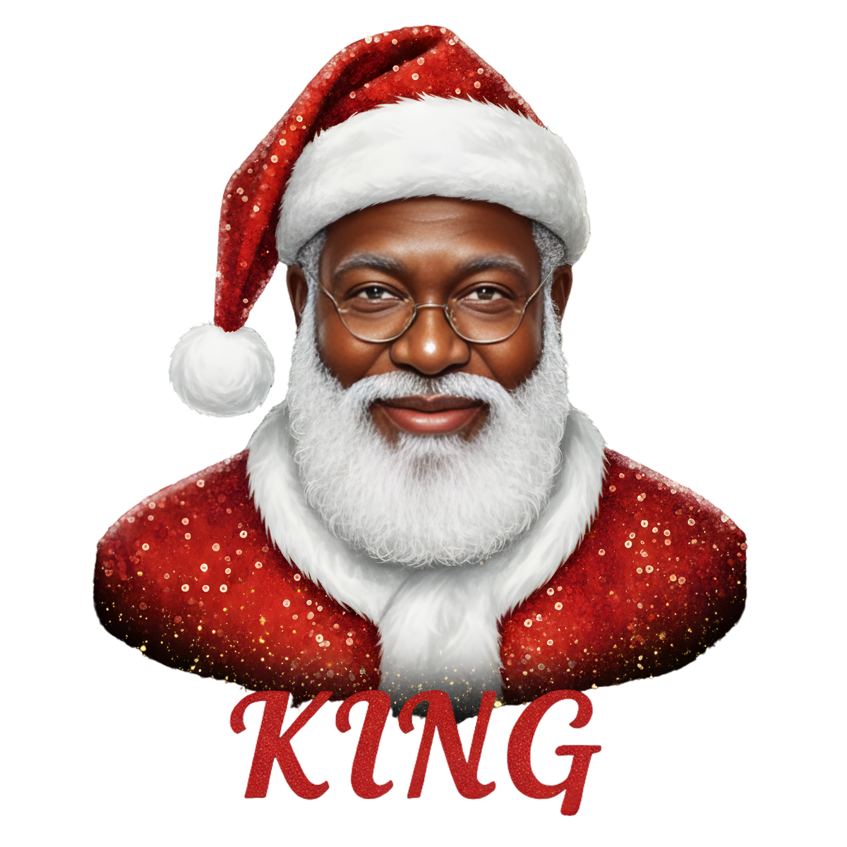 Black Santa Christmas DTF transfer design XMAS1468-1. Physical transfer only.