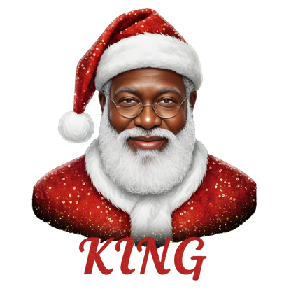 Black Santa Christmas DTF transfer design XMAS1468-1. Physical transfer only.
