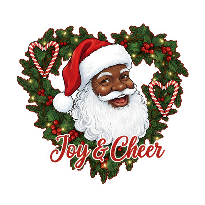 Black Santa Christmas DTF transfer design XMAS1468-10. Physical transfer only.