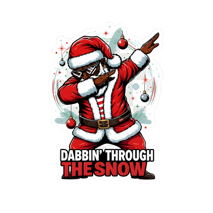 Black Santa Christmas DTF transfer design XMAS1468-5. Physical transfer only.