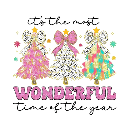 Whimsical Christmas tree DTF transfer design XMAS1470-10. Physical transfer only.