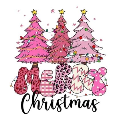Whimsical Christmas tree DTF transfer design XMAS1470-15. Physical transfer only.