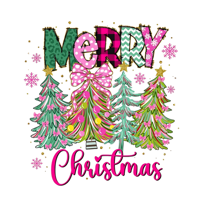 Whimsical Christmas tree DTF transfer design XMAS1470-18. Physical transfer only.