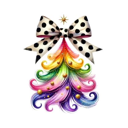 Whimsical Christmas tree DTF transfer design XMAS1470-21. Physical transfer only.