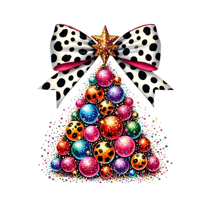Whimsical Christmas tree DTF transfer design XMAS1470-23. Physical transfer only.