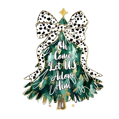Whimsical Christmas tree DTF transfer design XMAS1470-7. Physical transfer only.