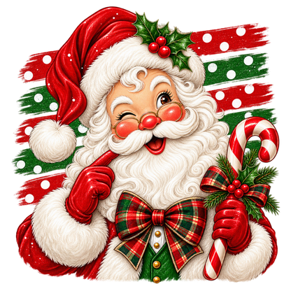 Brushstroke Santa and reindeer DTF transfer design XMAS1471-1. Physical transfer only.
