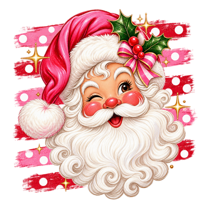 Brushstroke Santa and reindeer DTF transfer design XMAS1471-2. Physical transfer only.
