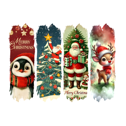 Christmas character brushstroke panel DTF transfer XMAS1473-1. Physical transfer only.