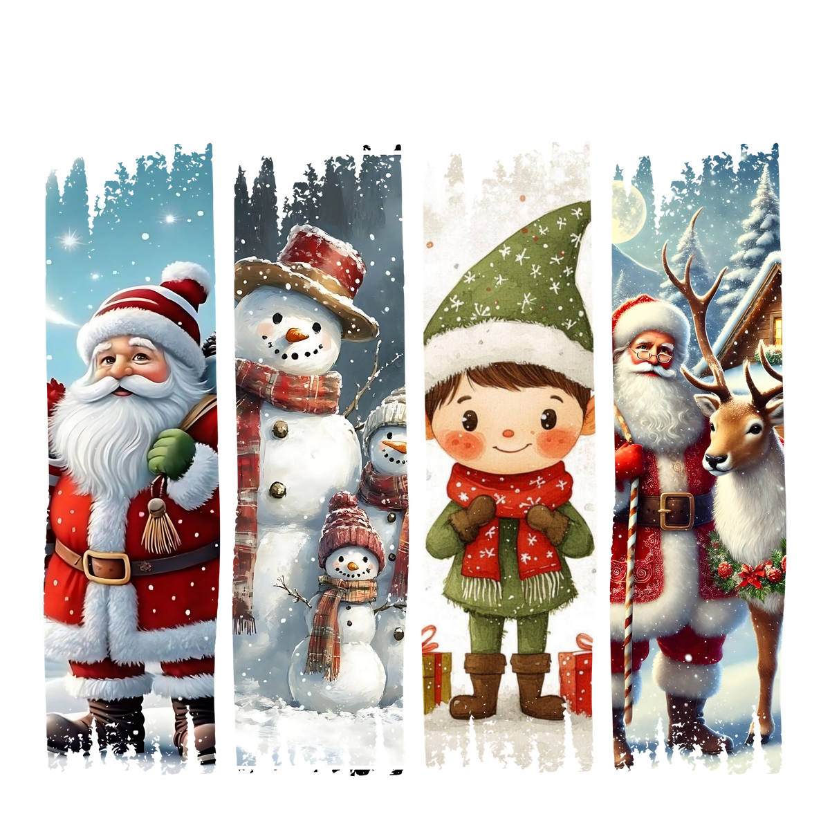 Christmas character brushstroke panel DTF transfer XMAS1473-2. Physical transfer only.