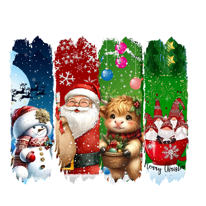 Christmas character brushstroke panel DTF transfer XMAS1473-3. Physical transfer only.