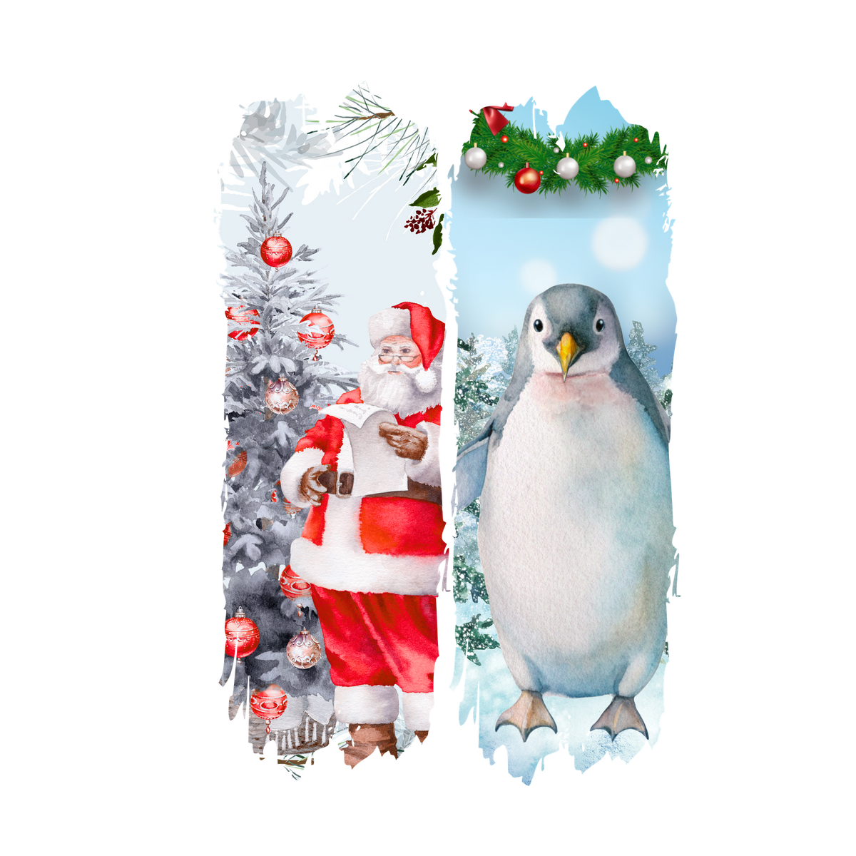 Christmas character brushstroke panel DTF transfer XMAS1473-5. Physical transfer only.
