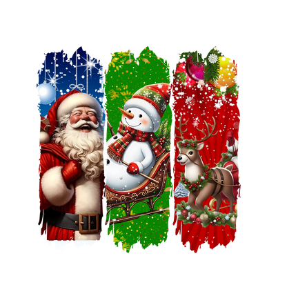 Christmas character brushstroke panel DTF transfer XMAS1473-6. Physical transfer only.