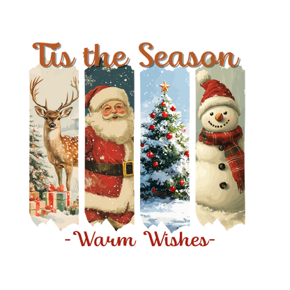 Christmas character brushstroke panel DTF transfer XMAS1473-7. Physical transfer only.