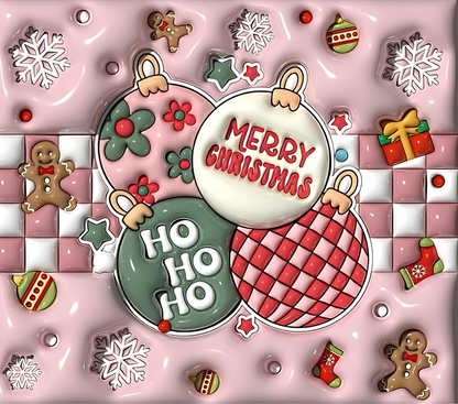 Christmas hot cocoa rectangular textile DTF transfer design XMAS1474-7. Physical transfer only.
