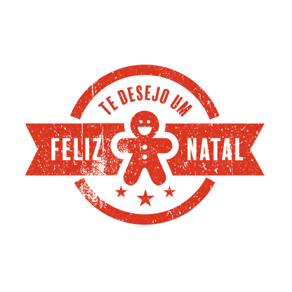 Christmas stamp-style badge DTF transfer design XMAS1478-10. Printed textile transfer only.