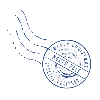 Christmas stamp-style badge DTF transfer design XMAS1478-14. Printed textile transfer only.