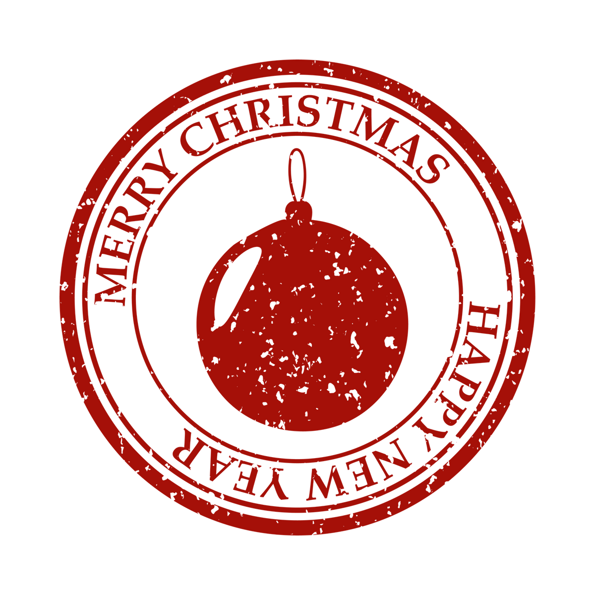 Christmas stamp-style badge DTF transfer design XMAS1478-20. Printed textile transfer only.