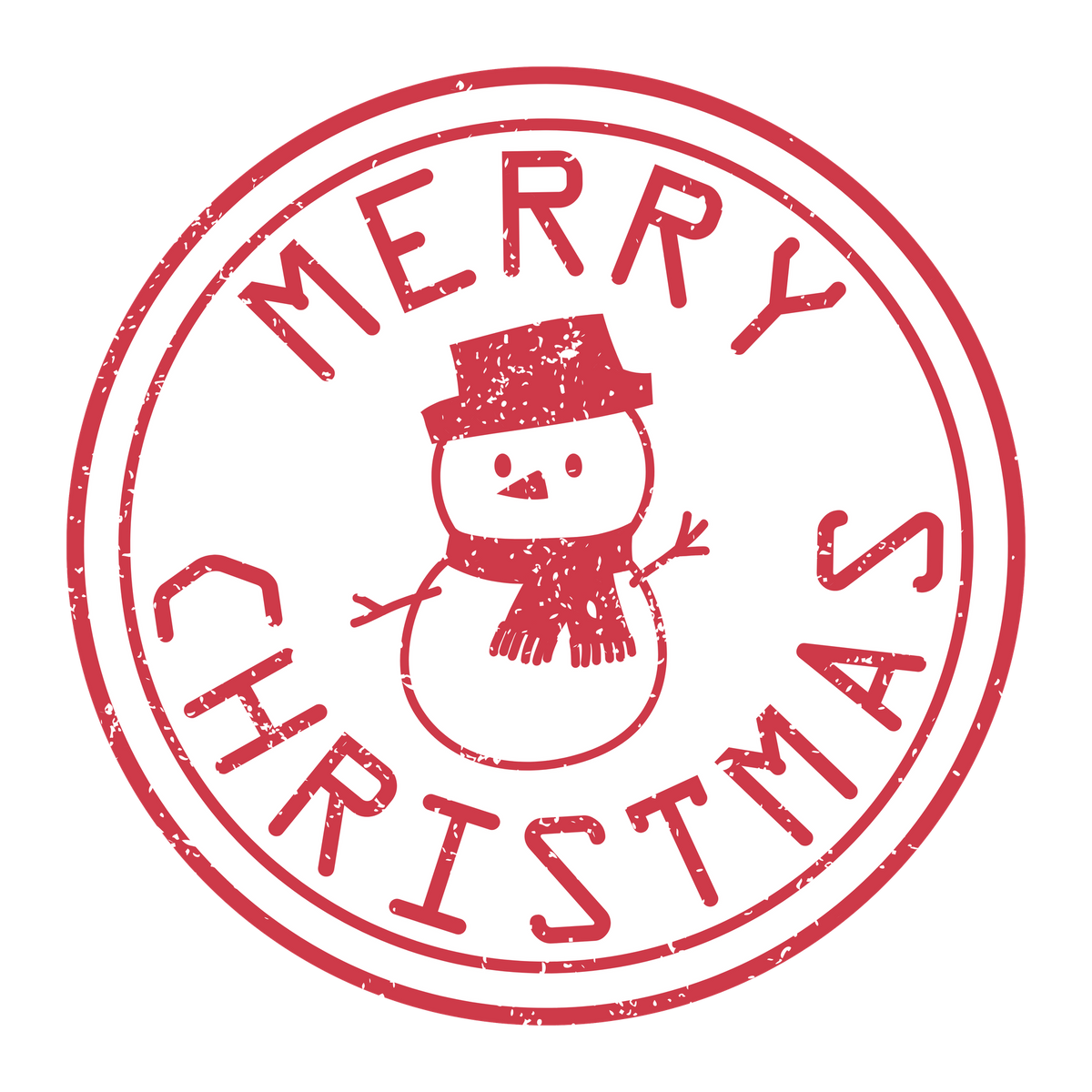 Christmas stamp-style badge DTF transfer design XMAS1478-30. Printed textile transfer only.