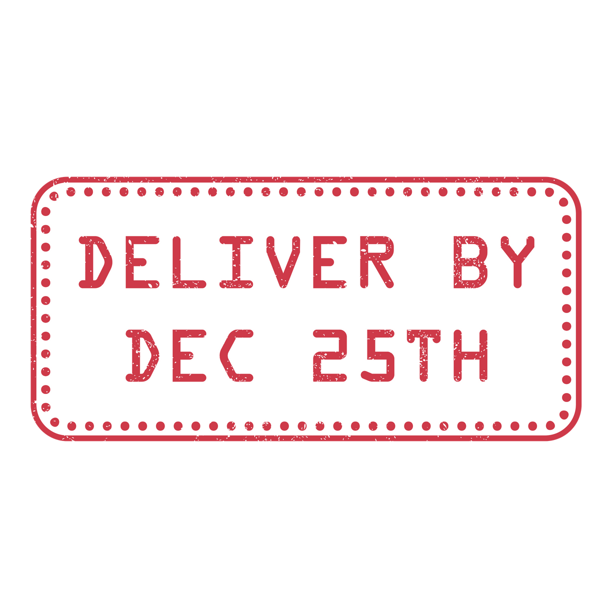 Christmas stamp-style badge DTF transfer design XMAS1478-34. Printed textile transfer only.