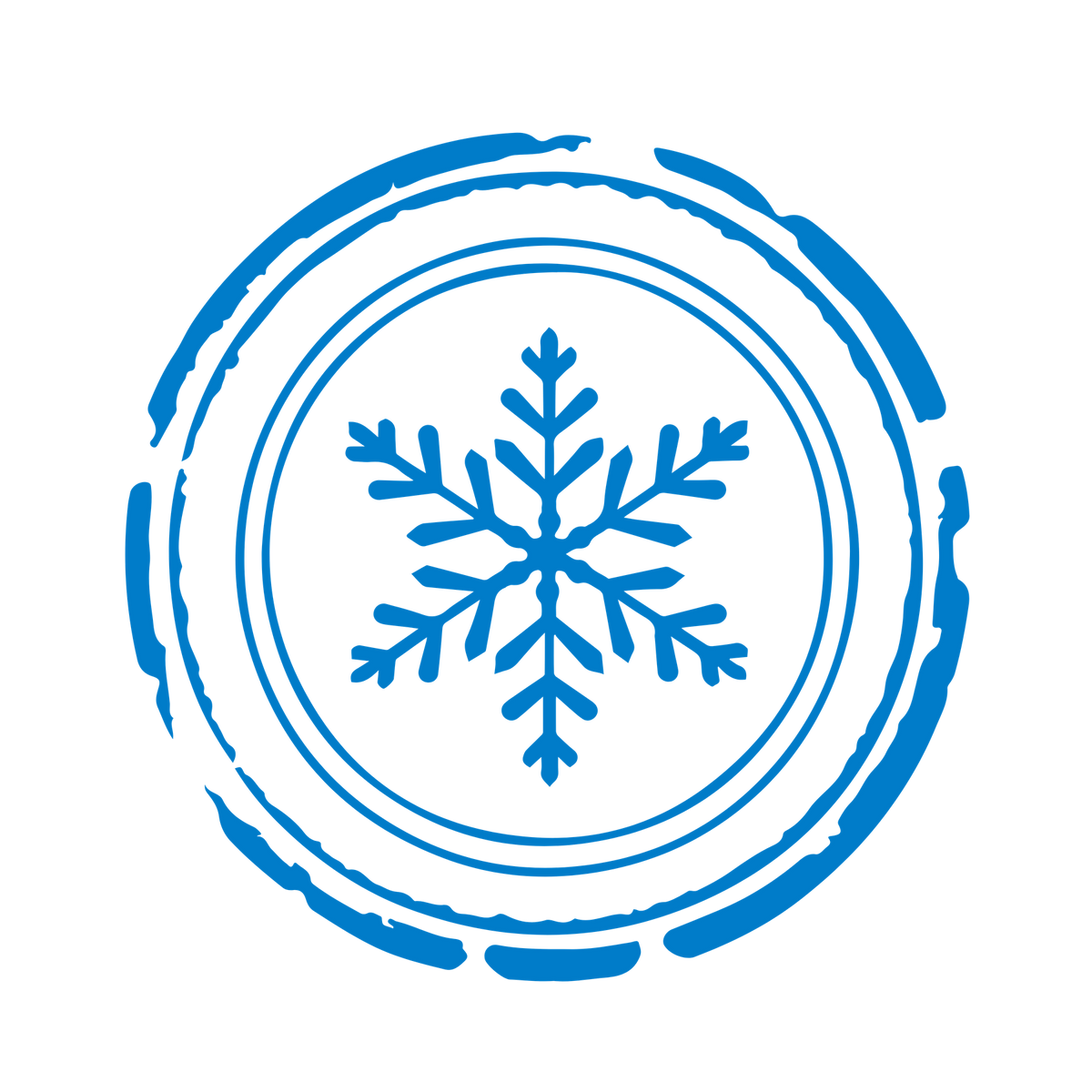 Christmas stamp-style badge DTF transfer design XMAS1478-45. Printed textile transfer only.