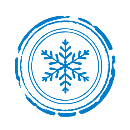 Christmas stamp-style badge DTF transfer design XMAS1478-45. Printed textile transfer only.