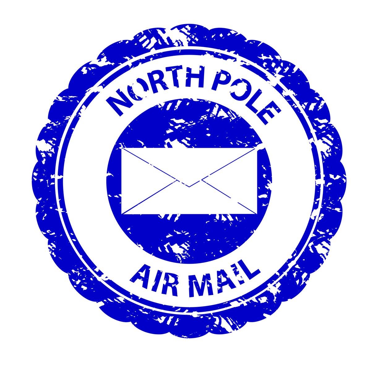 Christmas stamp-style badge DTF transfer design XMAS1478-47. Printed textile transfer only.