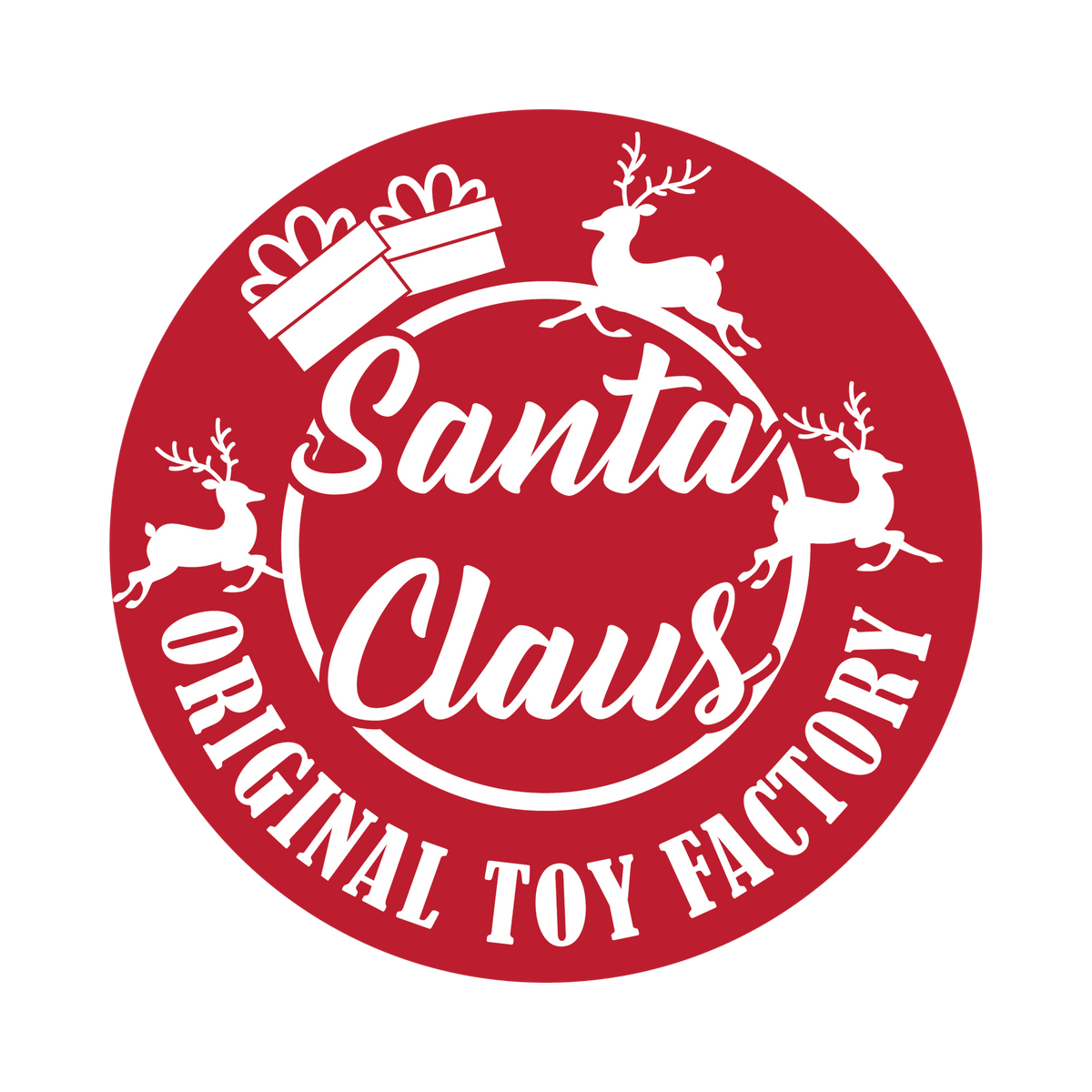 Christmas stamp-style badge DTF transfer design XMAS1478-6. Printed textile transfer only.
