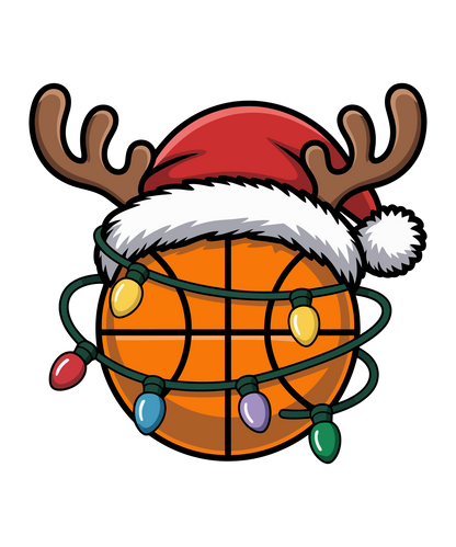 Christmas sports ball DTF transfer design XMAS1479-2. Physical textile transfer only.