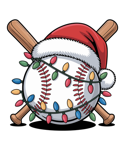 Christmas sports ball DTF transfer design XMAS1479-5. Physical textile transfer only.