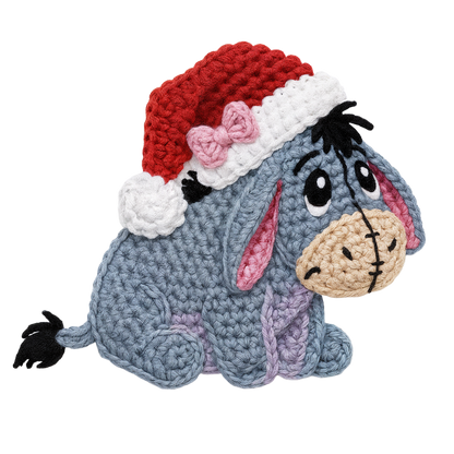 Crochet-look Christmas character DTF transfer design XMAS1480-14. Flat printed textile transfer, not actual yarn.