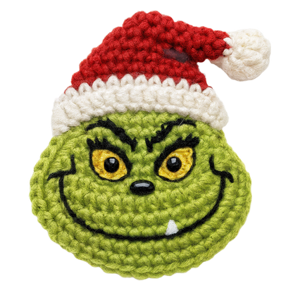 Crochet-look Christmas character DTF transfer design XMAS1480-15. Flat printed textile transfer, not actual yarn.
