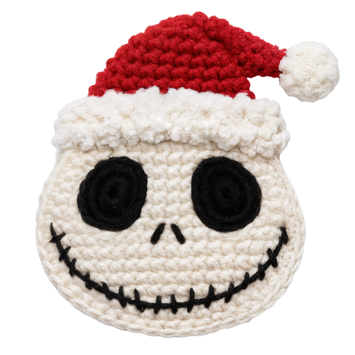 Crochet-look Christmas character DTF transfer design XMAS1480-17. Flat printed textile transfer, not actual yarn.