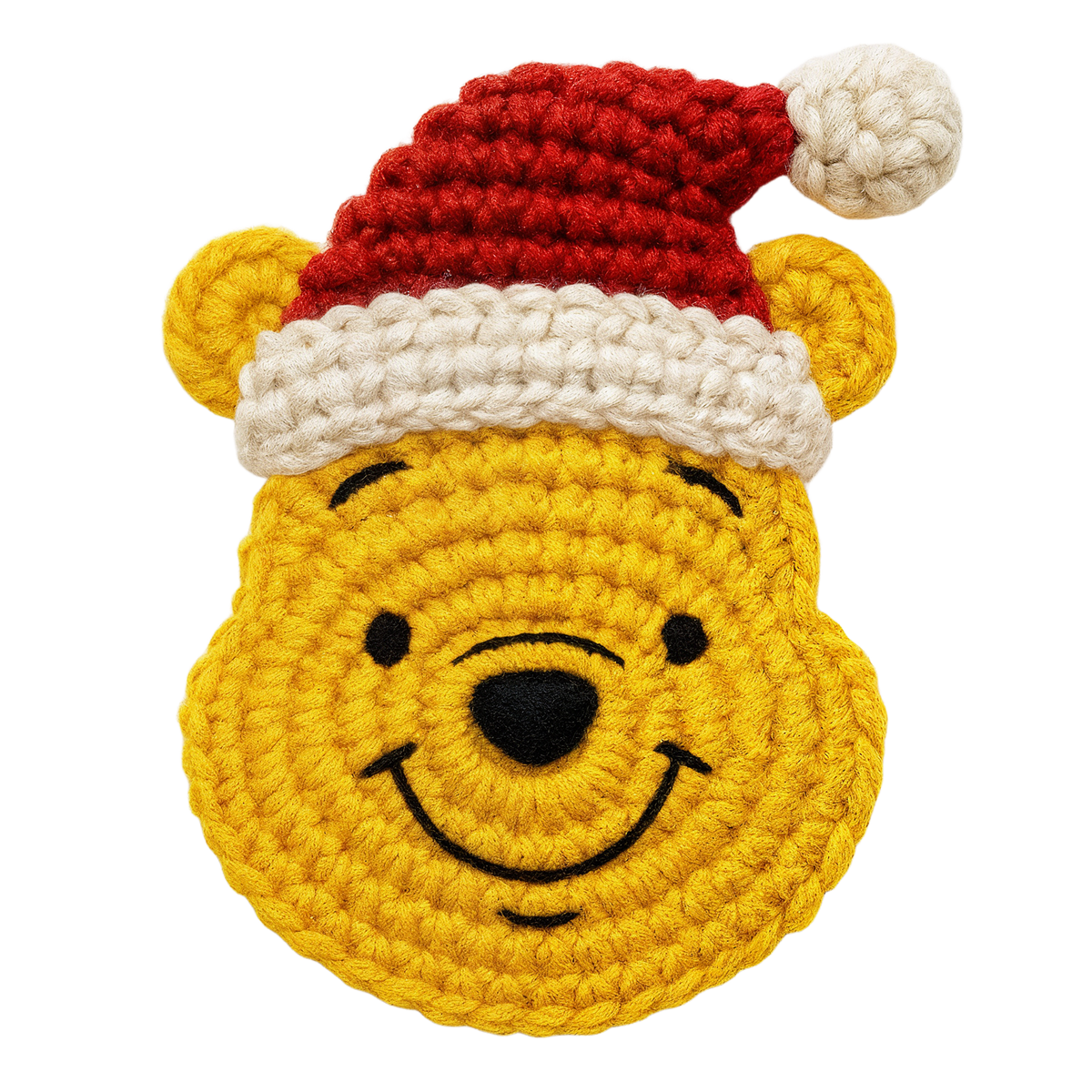Crochet-look Christmas character DTF transfer design XMAS1480-19. Flat printed textile transfer, not actual yarn.