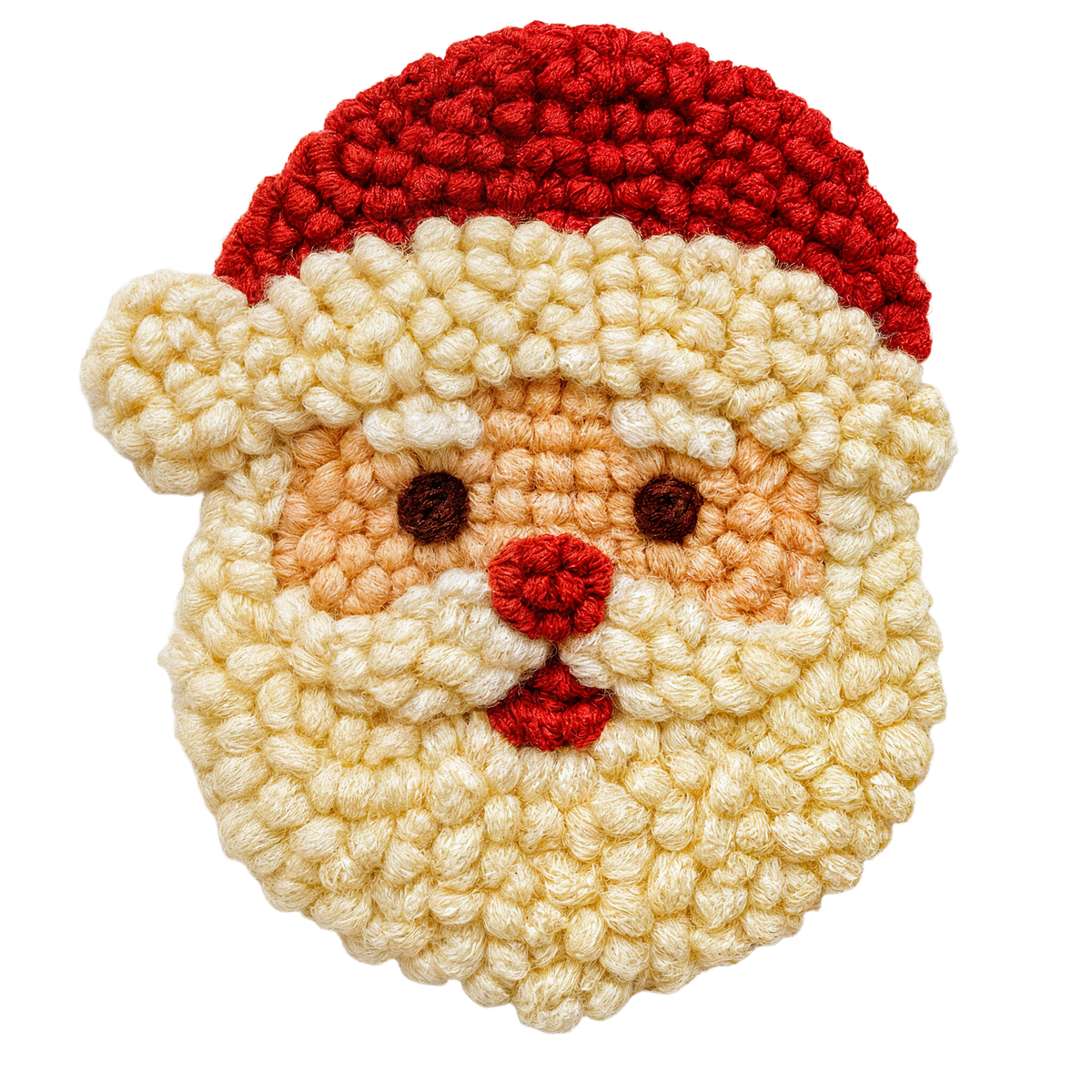 Crochet-look Christmas character DTF transfer design XMAS1480-21. Flat printed textile transfer, not actual yarn.