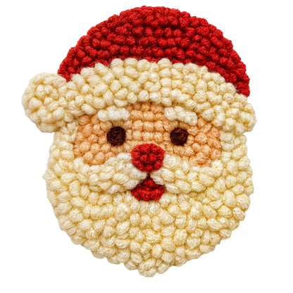Crochet-look Christmas character DTF transfer design XMAS1480-21. Flat printed textile transfer, not actual yarn.