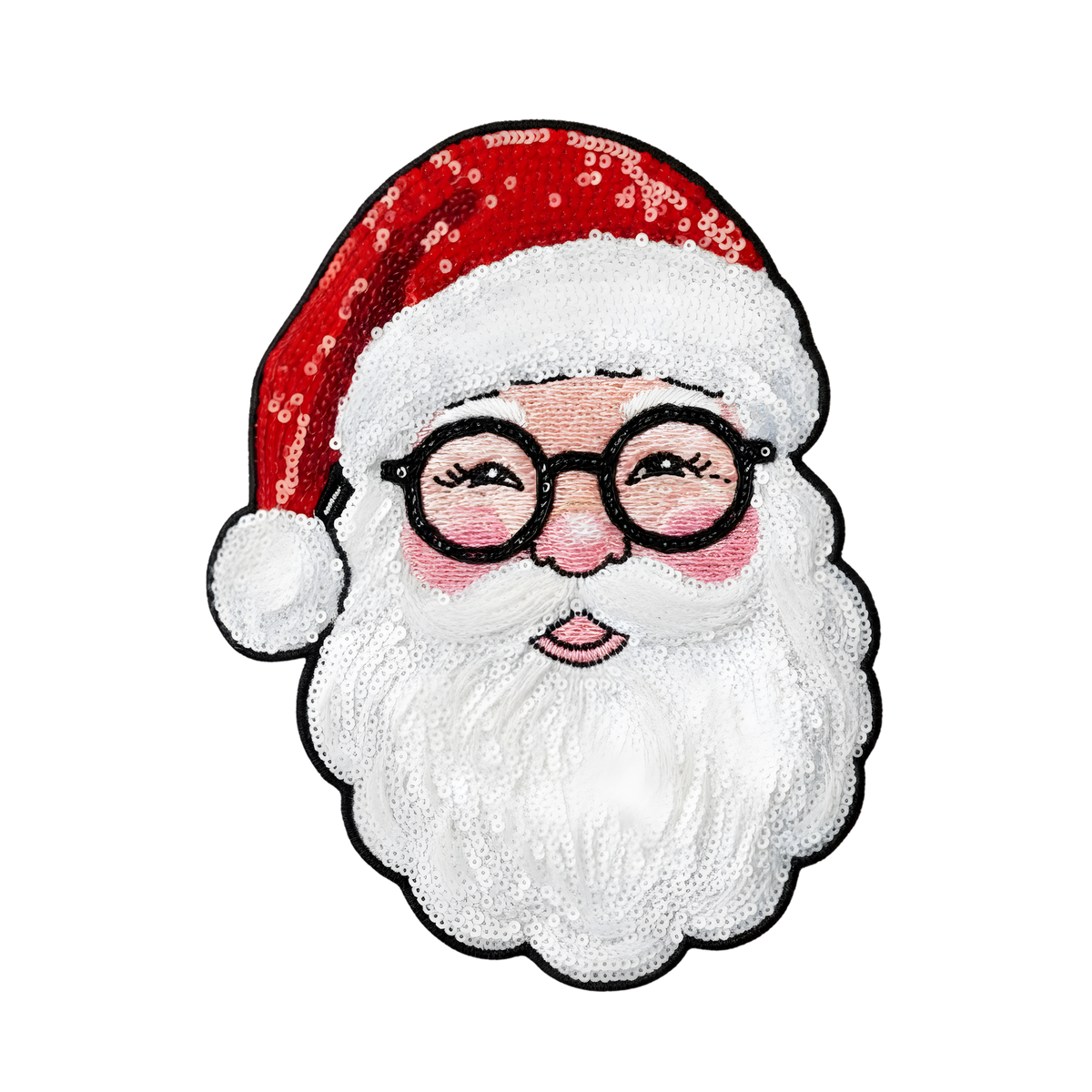 Crochet-look Christmas character DTF transfer design XMAS1480-6. Flat printed textile transfer, not actual yarn.