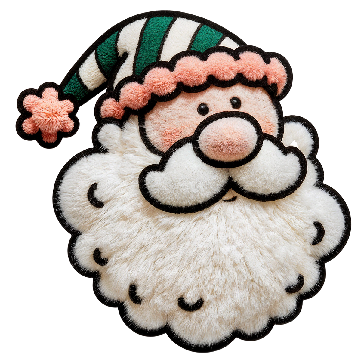 Crochet-look Christmas character DTF transfer design XMAS1480-8. Flat printed textile transfer, not actual yarn.