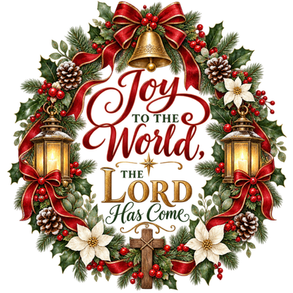Christian Christmas greeting and nativity DTF transfer design XMAS1481-10. Physical textile transfer only.