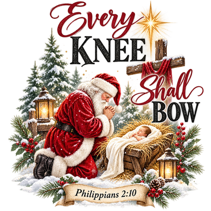 Christian Christmas greeting and nativity DTF transfer design XMAS1481-33. Physical textile transfer only.