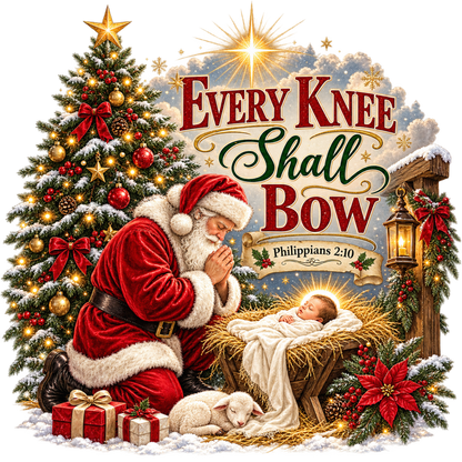 Christian Christmas greeting and nativity DTF transfer design XMAS1481-36. Physical textile transfer only.