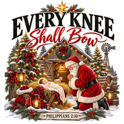 Christian Christmas greeting and nativity DTF transfer design XMAS1481-37. Physical textile transfer only.