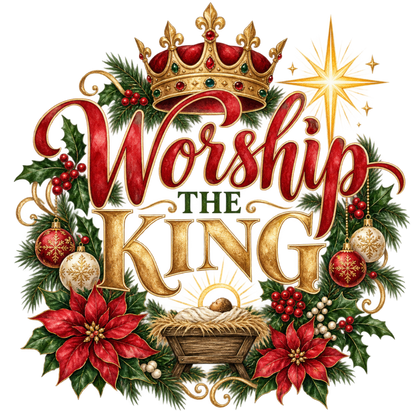 Christian Christmas greeting and nativity DTF transfer design XMAS1481-6. Physical textile transfer only.