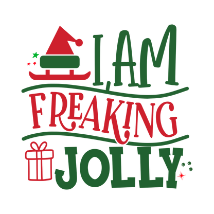 Red and green Christmas saying DTF transfer design XMAS1485-21. Physical textile transfer only.