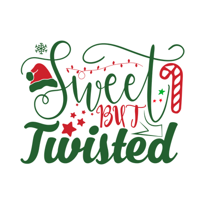Red and green Christmas saying DTF transfer design XMAS1485-27. Physical textile transfer only.