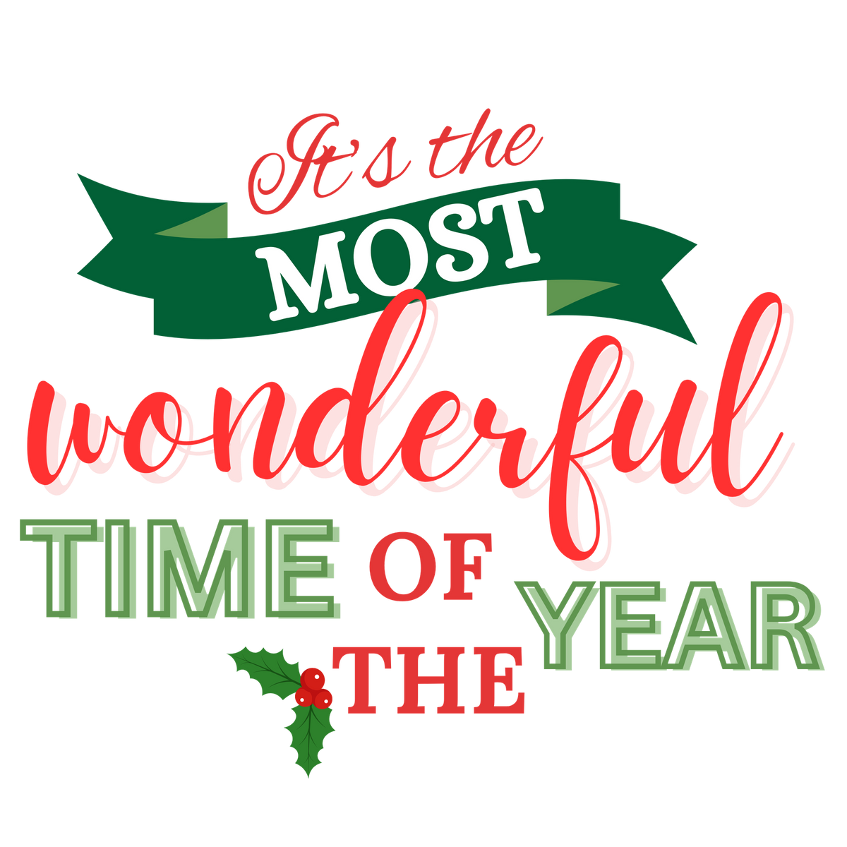 Classic Christmas saying DTF transfer design XMAS1486-11. Physical textile transfer only.