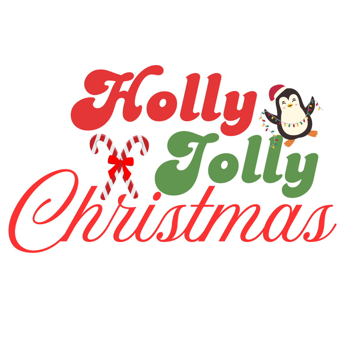 Classic Christmas saying DTF transfer design XMAS1486-14. Physical textile transfer only.