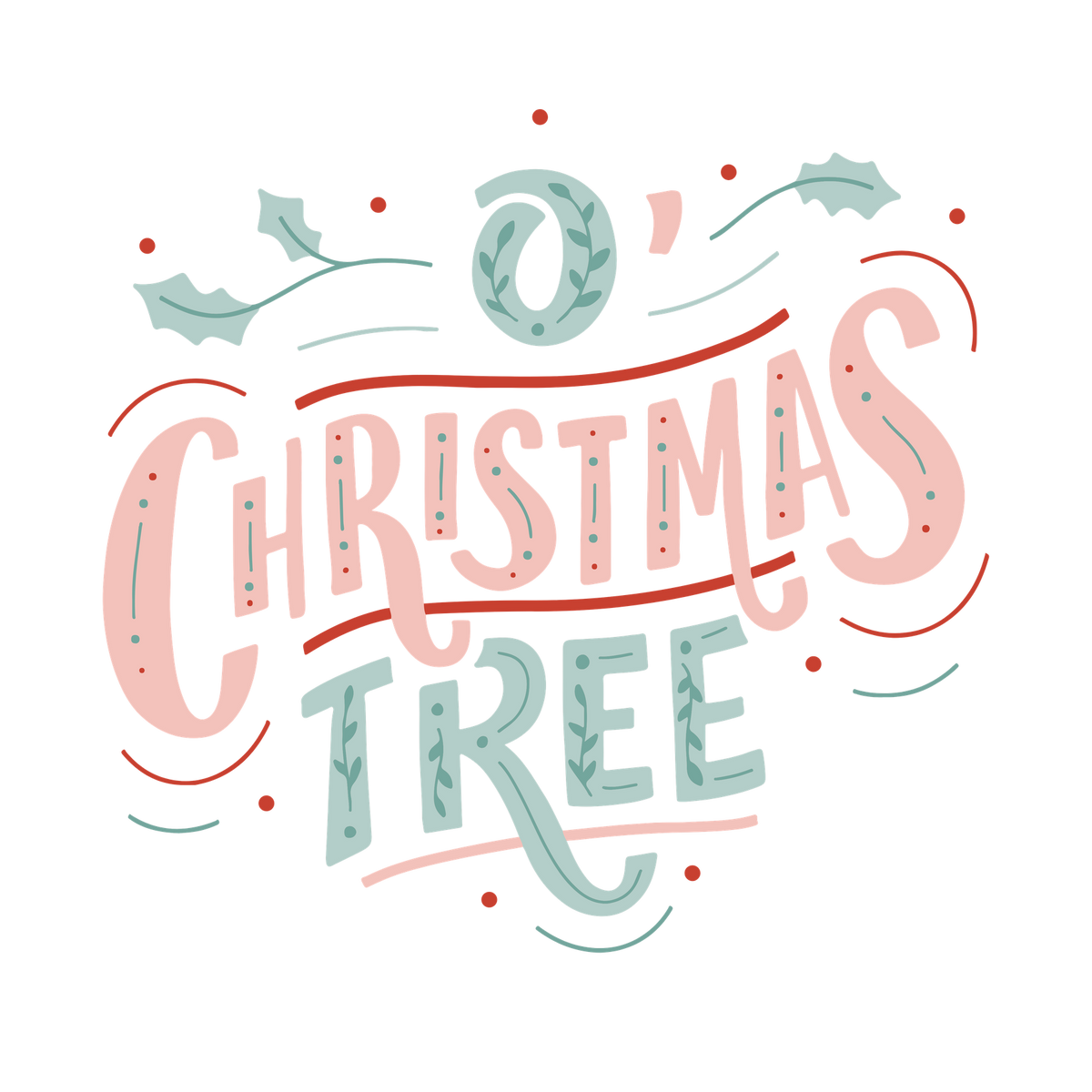 Classic Christmas saying DTF transfer design XMAS1486-16. Physical textile transfer only.